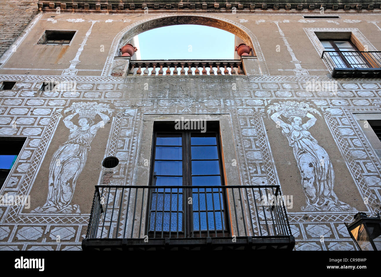 Barcellona, Spagna. Casa dels Canonges, facciata in Carrer de la Pietat Foto Stock