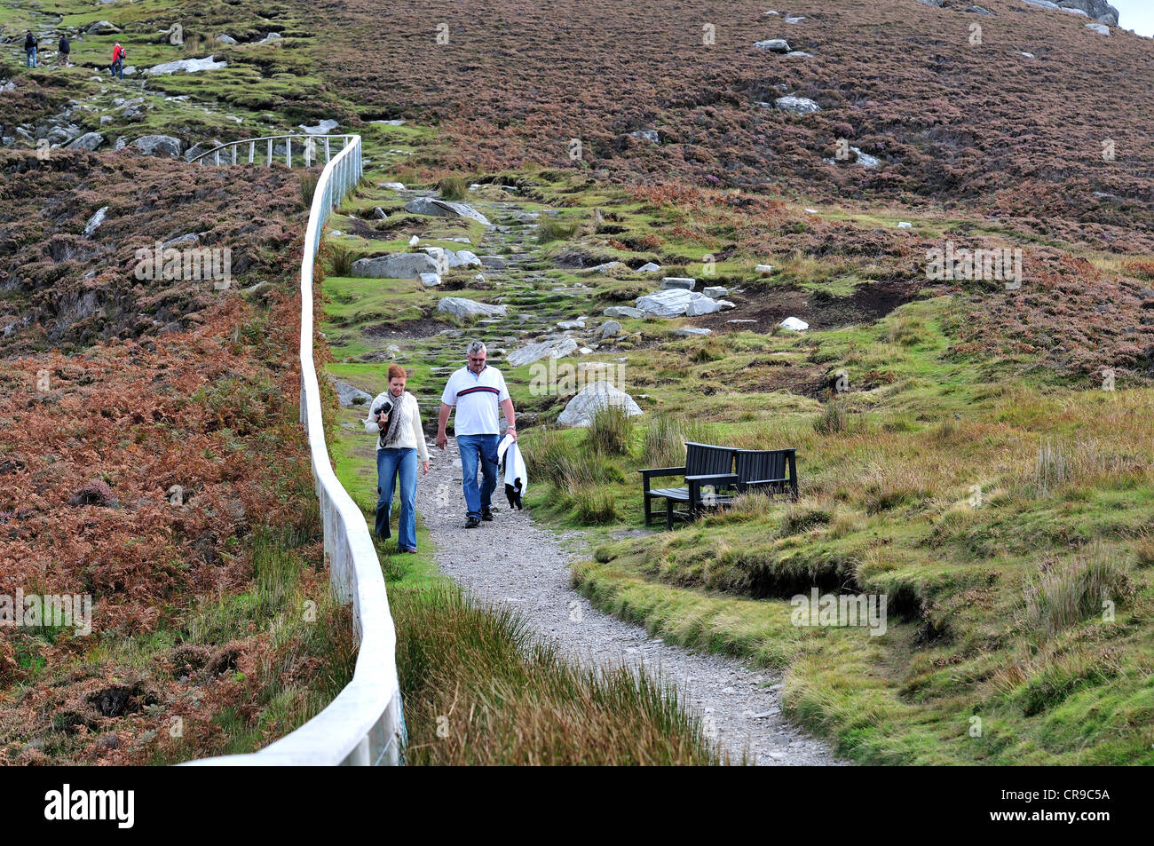 Slieve League, rupi più alte in Europa, Bunglass Point, County Donegal, Repubblica di Irlanda, Europa Foto Stock