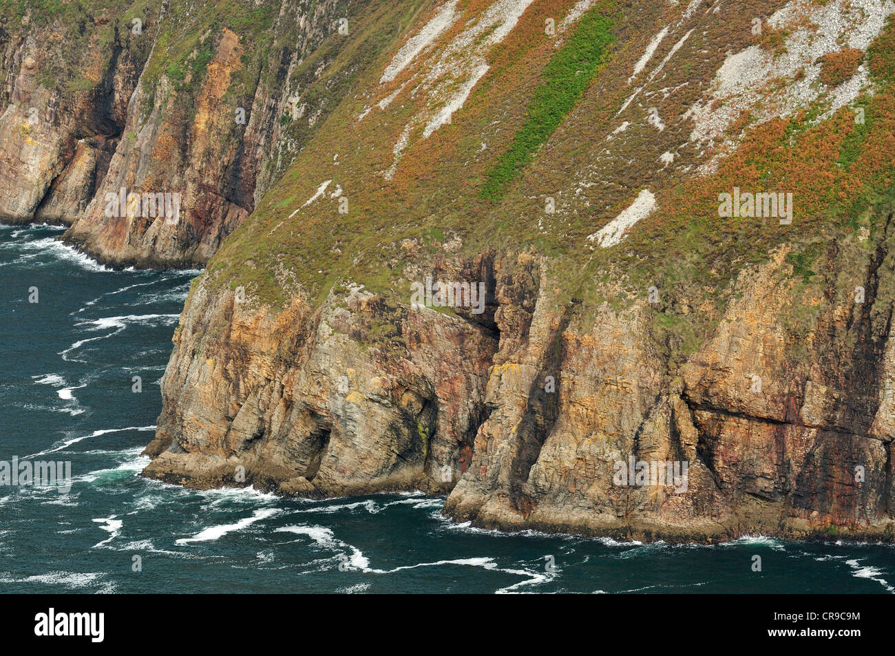 Slieve League, rupi più alte in Europa, Bunglass Point, County Donegal, Repubblica di Irlanda, Europa Foto Stock