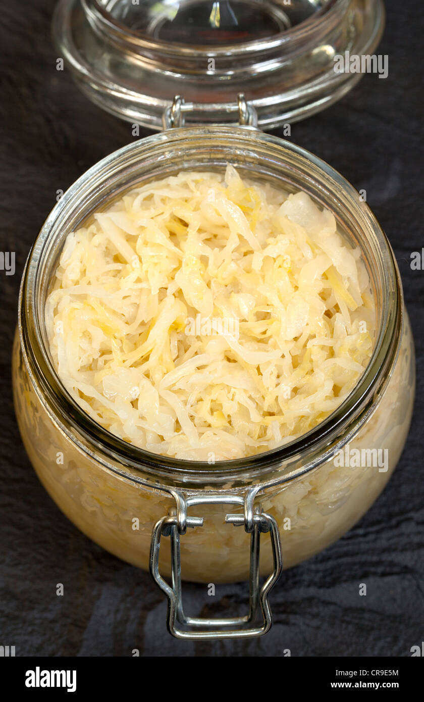 Crauti in vetro vaso di storage Foto Stock