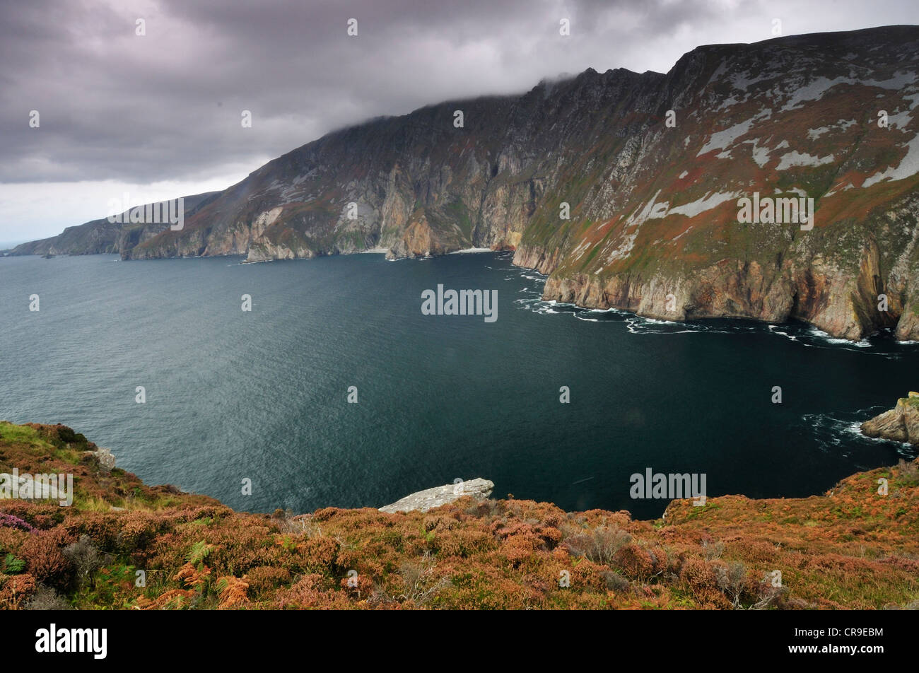 Slieve League, rupi più alte in Europa, Bunglass Point, County Donegal, Repubblica di Irlanda, Europa Foto Stock