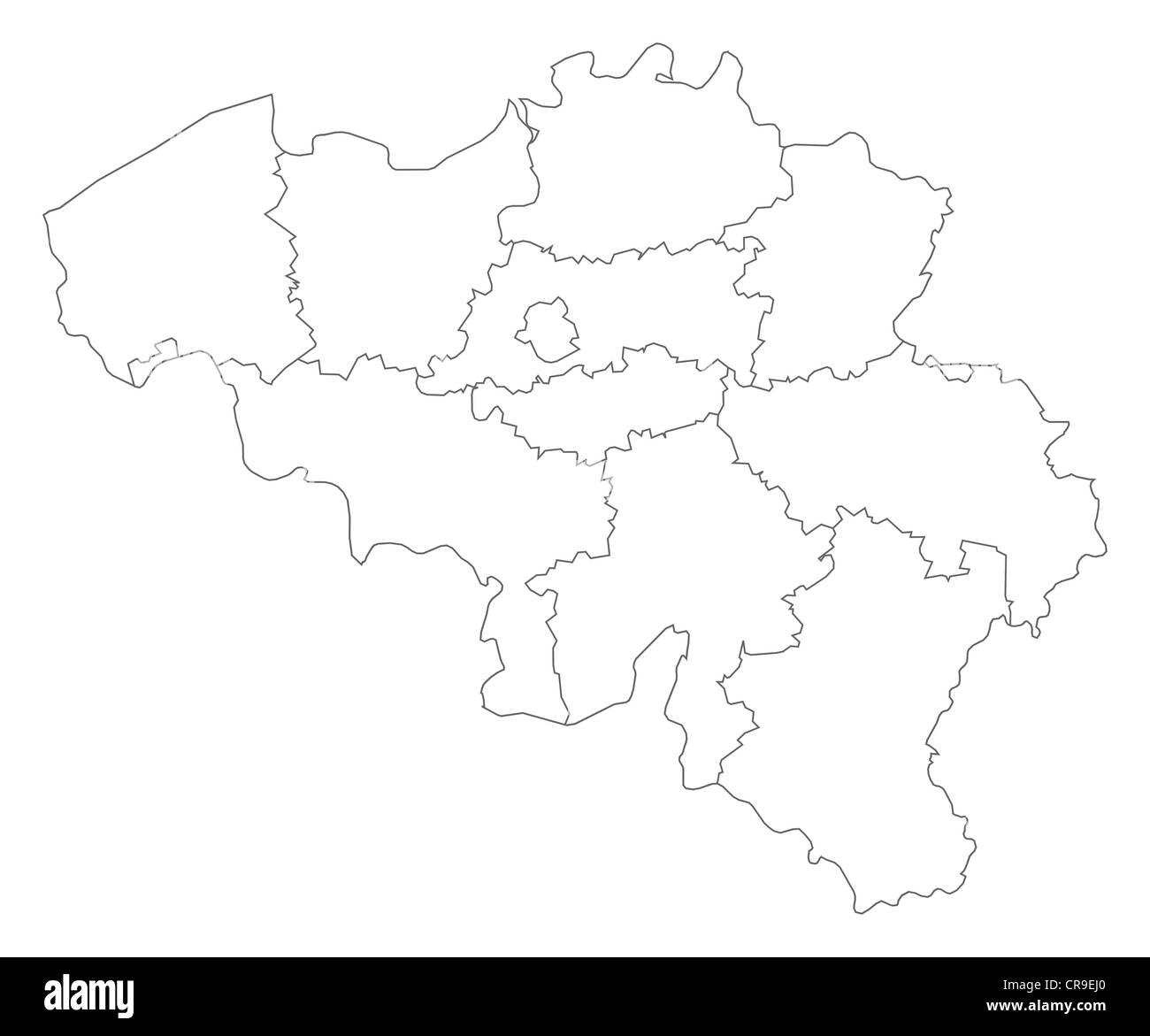 Mappa politico del Belgio con i diversi Stati membri. Foto Stock