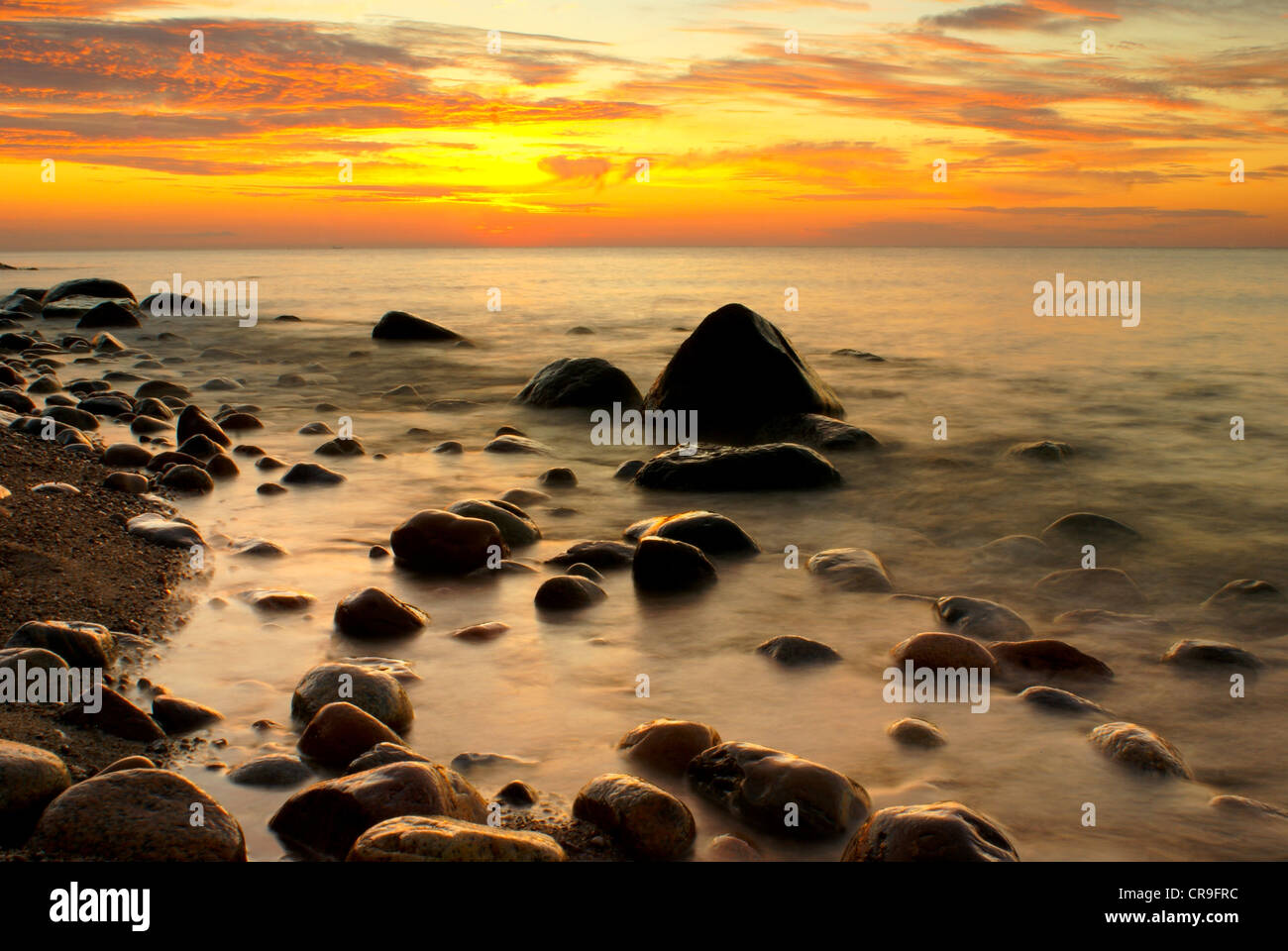 Bel tramonto sul Mar Baltico. Polonia Foto Stock
