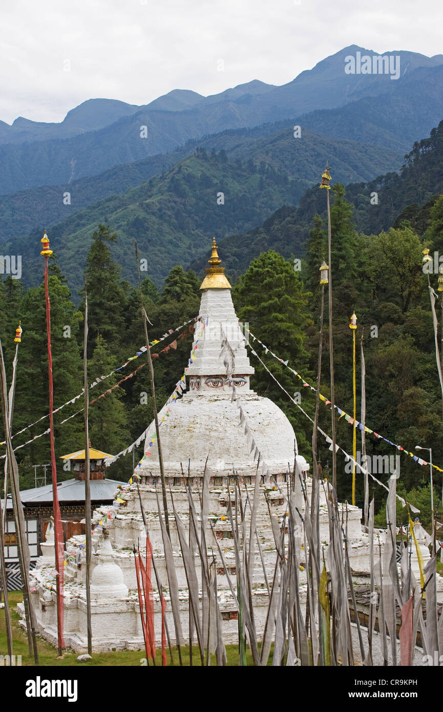 Chendebji Chorten (Chorten Charo Kasho) XIX secolo da Lama Shida, Bhutan, Asia Foto Stock