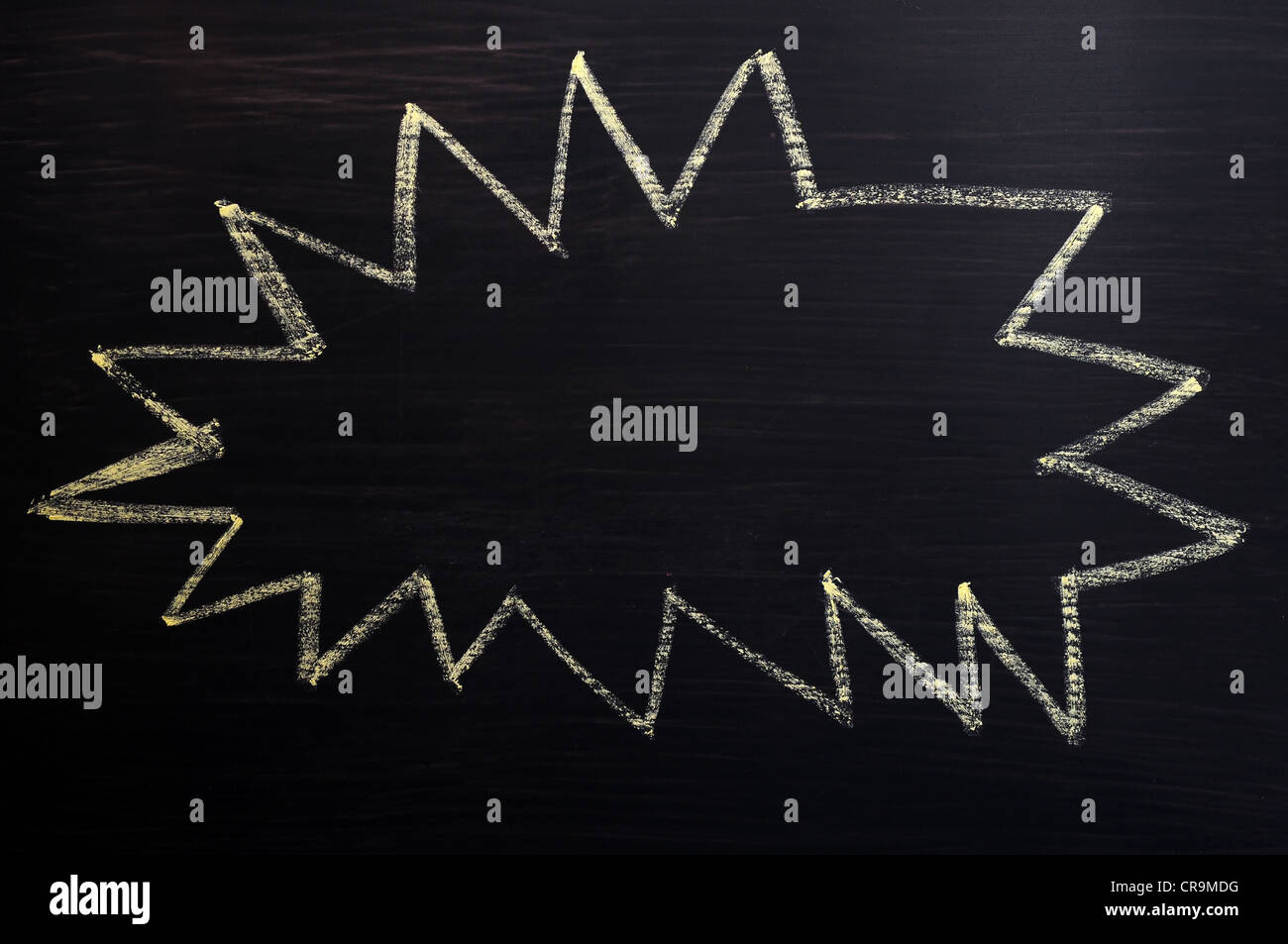 Raggiungere l'arte blackboard la bolla scoppiò business chalk raccolta chat concetto di comunicazione contenuto concettuale design creatività Foto Stock