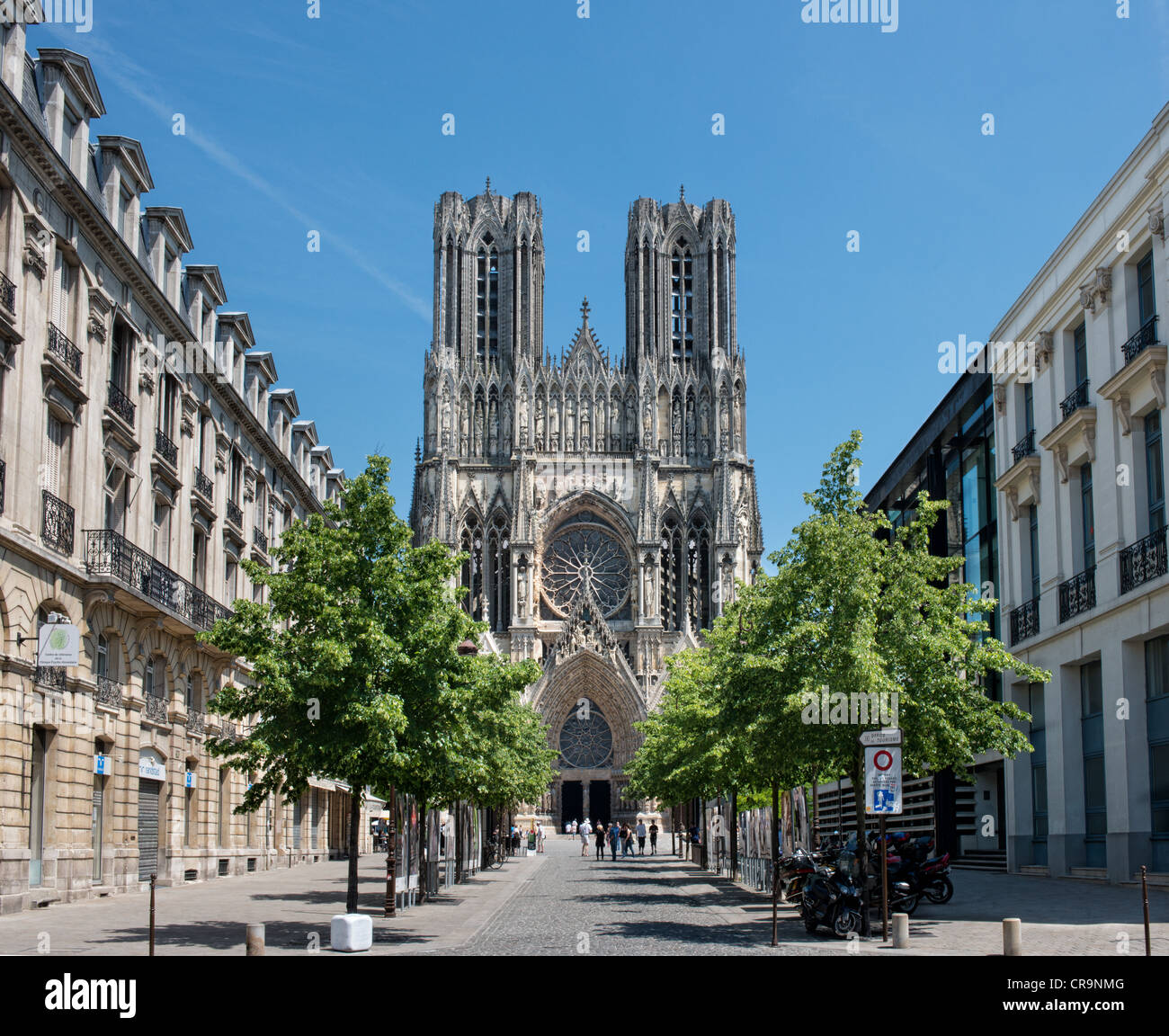 La cattedrale di Notre Dame, Reims Francia Foto Stock