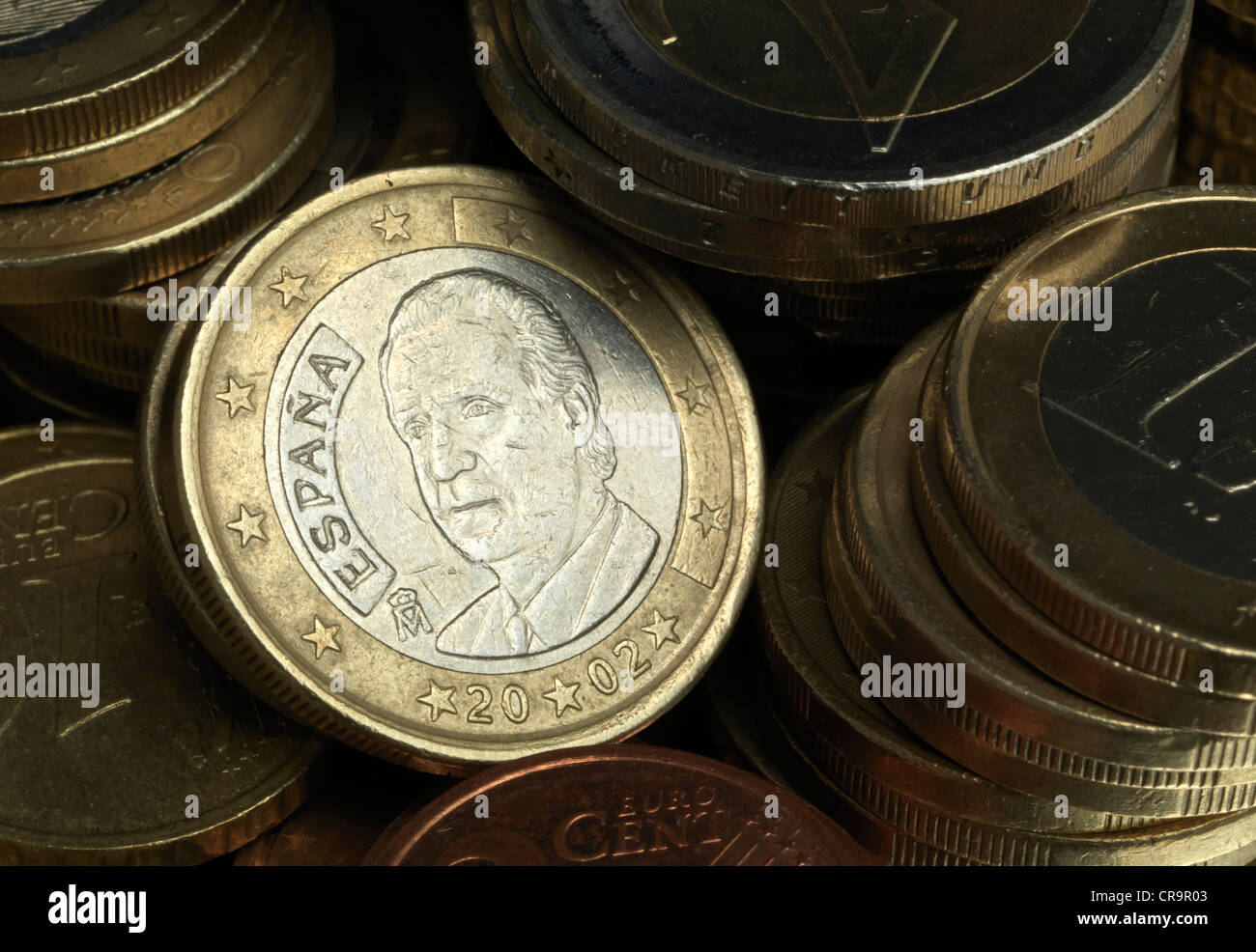 La svalutazione della moneta Spagna Euro Spanien Euroabwertung Banca inflazione di ammortamento Foto Stock