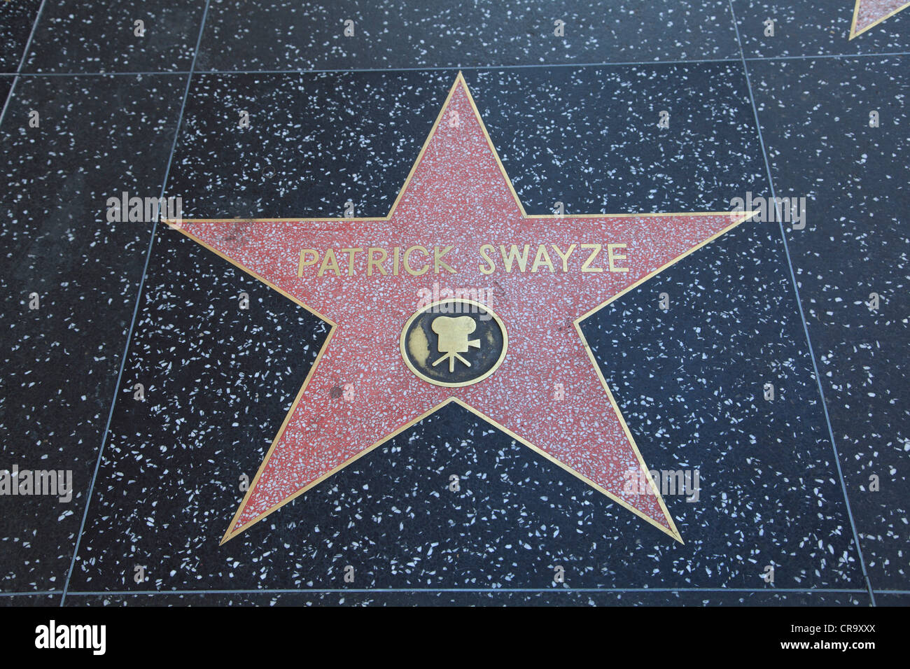 Patrick Swayze, stella, Hollywood Walk of Fame, Hollywood Boulevard, Hollywood, Los Angeles, California, Stati Uniti d'America Foto Stock