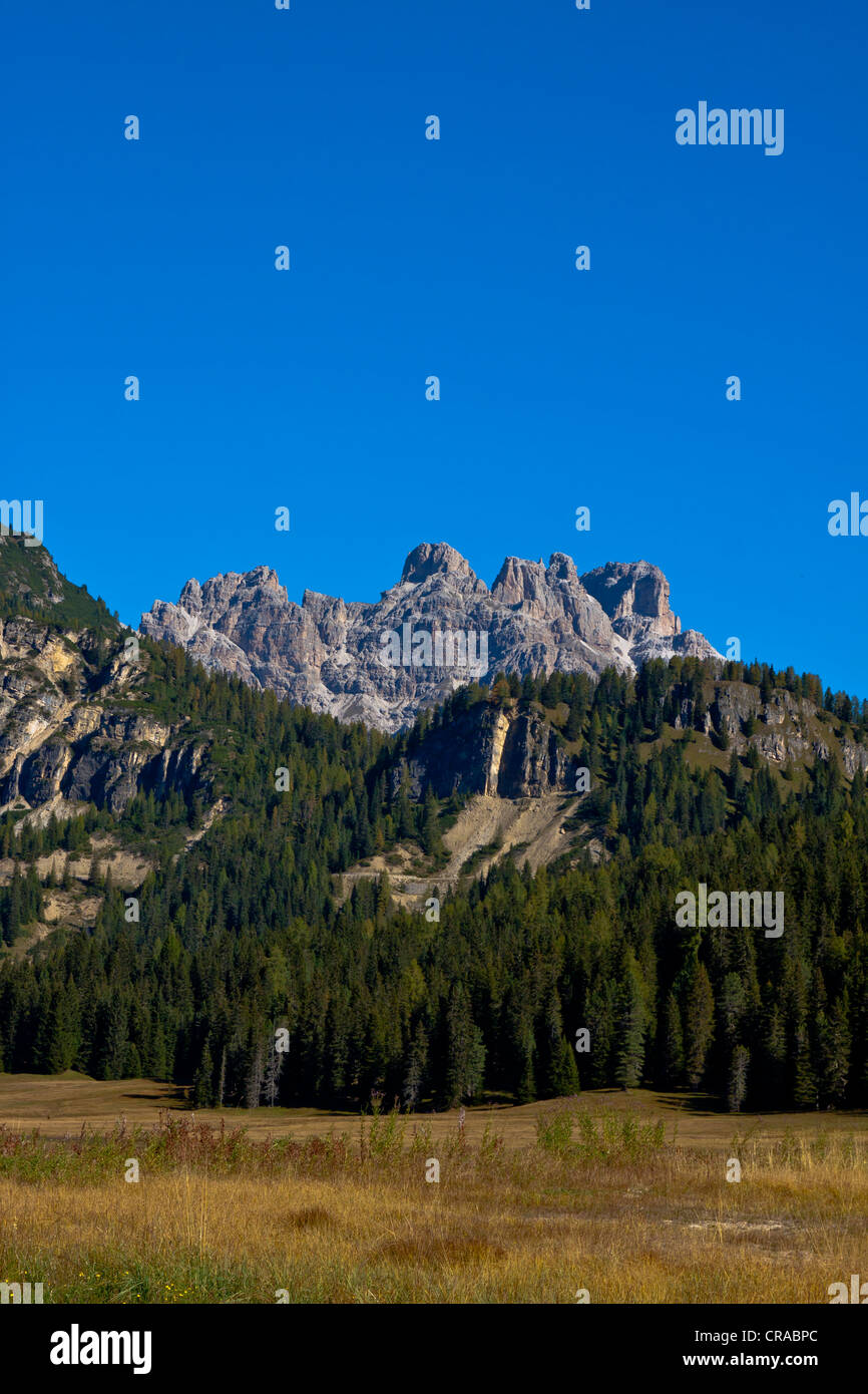 Tre Cime di Lavaredo, tre picchi, Dolomiti, Alto Adige, Italia, Europa Foto Stock