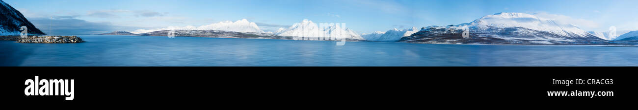 Alpi lyngs sull isola di svendby in Norvegia Foto Stock