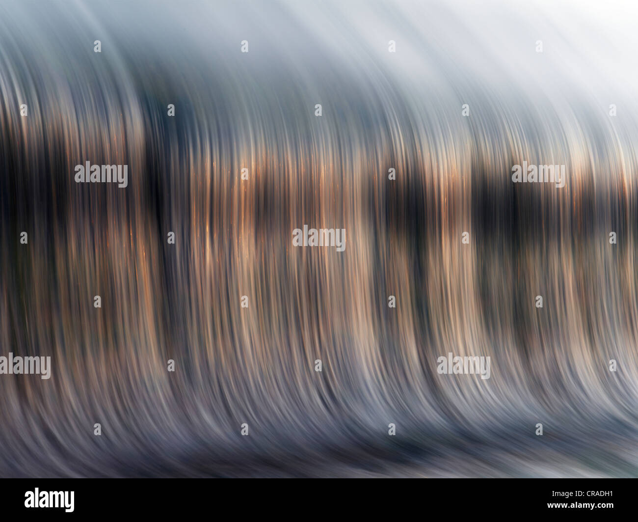 Fluente, caduta, correndo acqua, curva Foto Stock