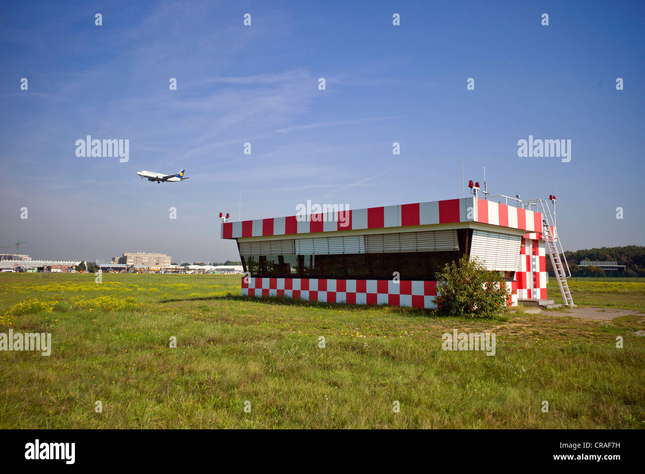 Pista di casa di osservazione presso l'aeroporto di Francoforte, Frankfurt am Main, Hesse, Germania, Europa Foto Stock