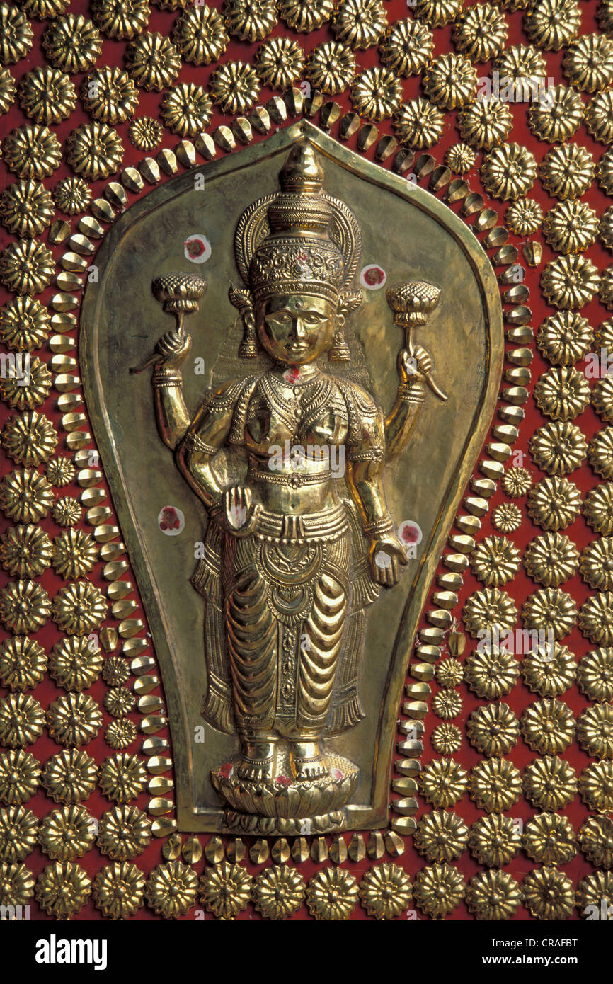 Gioielli di elefante, la dea Lakshmi, Thrissur, Kerala, India del Sud, India, Asia Foto Stock