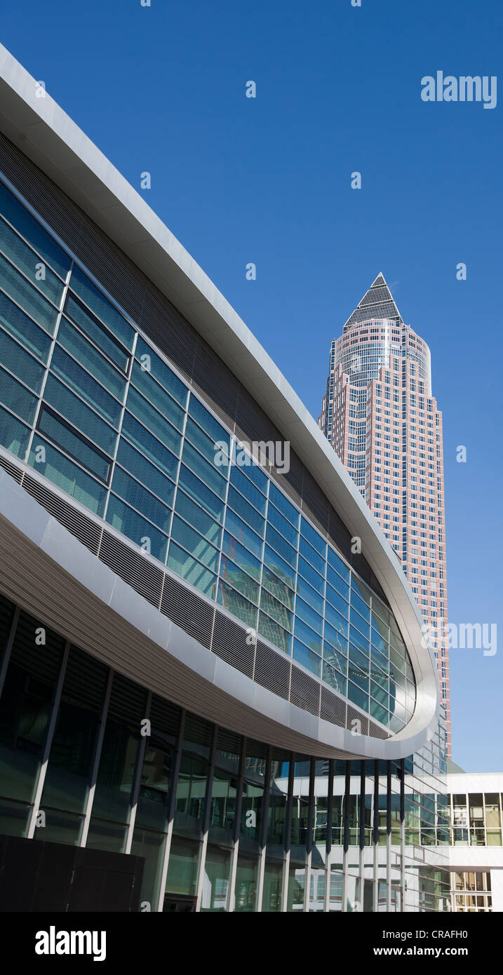 Torre di esposizioni, forum, fiera e centro espositivo Fiera di Francoforte, Hesse, Germania, Europa Foto Stock