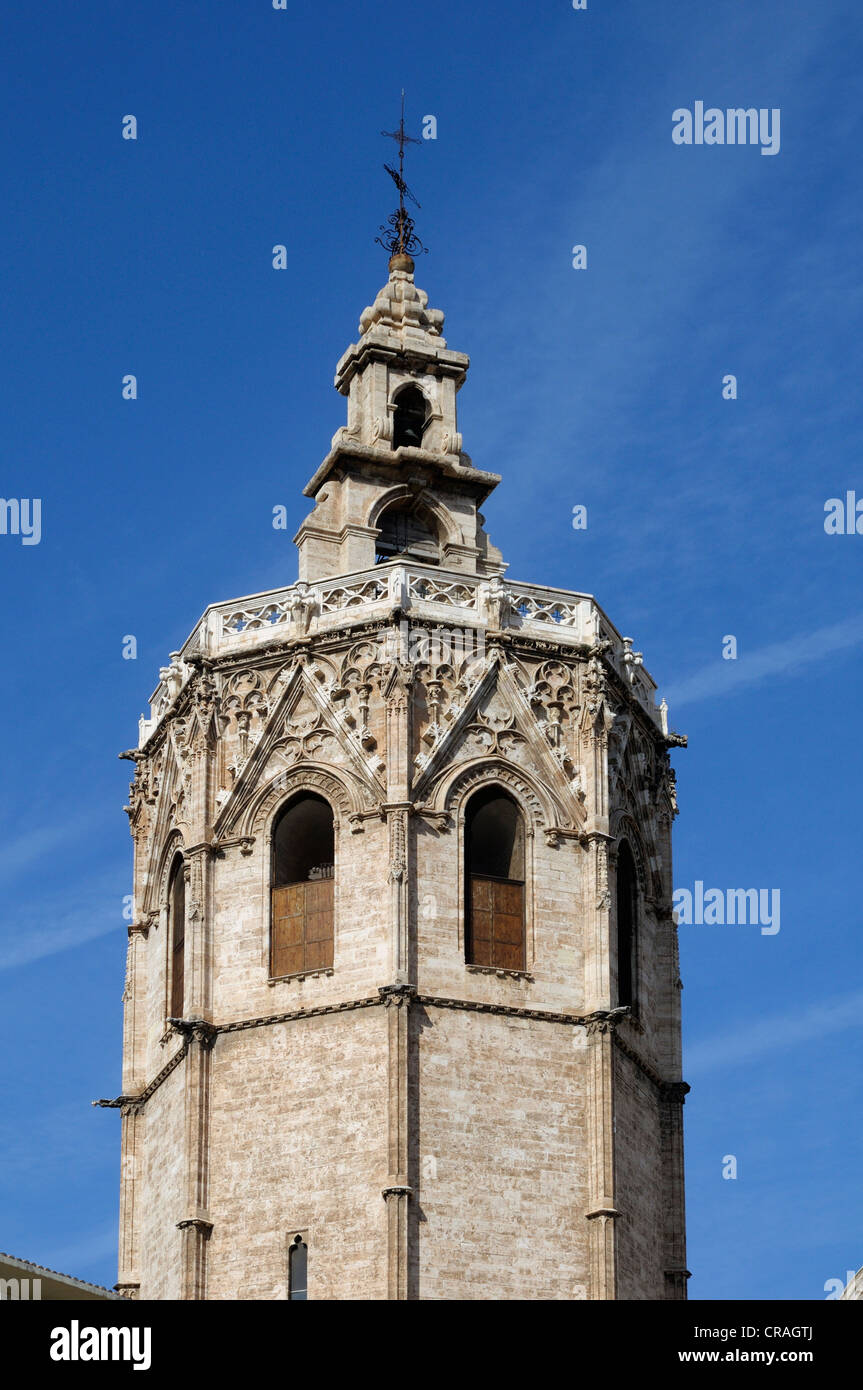 Campanile di Miguelete, Cattedrale di Valencia, Spagna, Europa Foto Stock