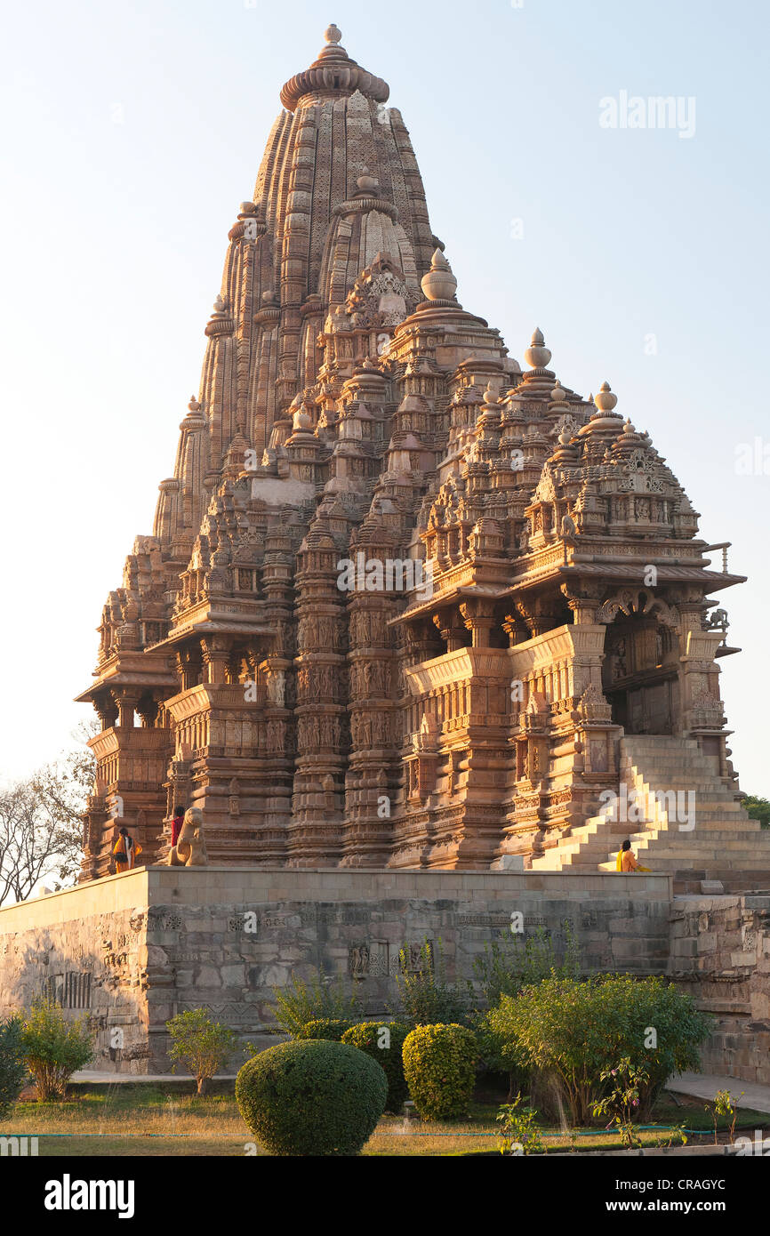 Kandariya Mahadev Temple, Khajuraho Gruppo di Monumenti Patrimonio dell'Umanità UNESCO, Madhya Pradesh, India, Asia Foto Stock