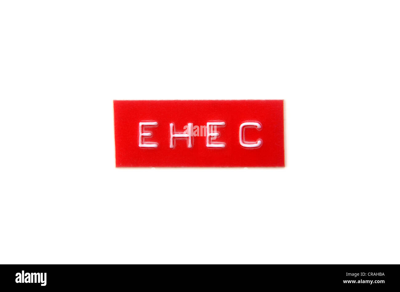 Etichetta etichetta con caratteri 'EHEC' Foto Stock