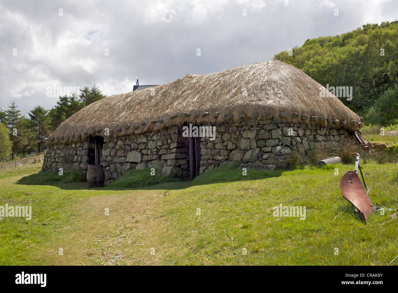 Nero della casa a Colbost, Isola di Skye Foto Stock