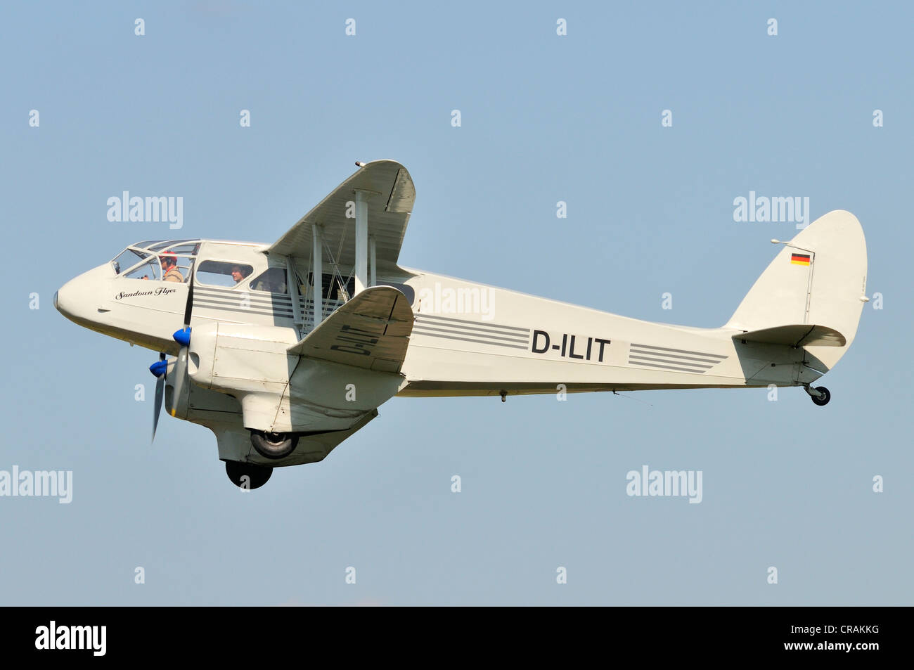 British a corto raggio aereo di linea di passeggeri, de Havilland Dragon Rapide, primo volo nel 1934, in Europa la più grande riunione di vintage Foto Stock