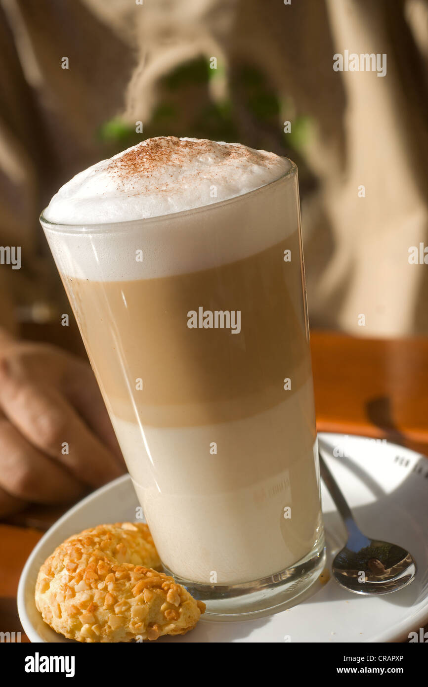 Latte macchiato, il caffelatte Foto Stock