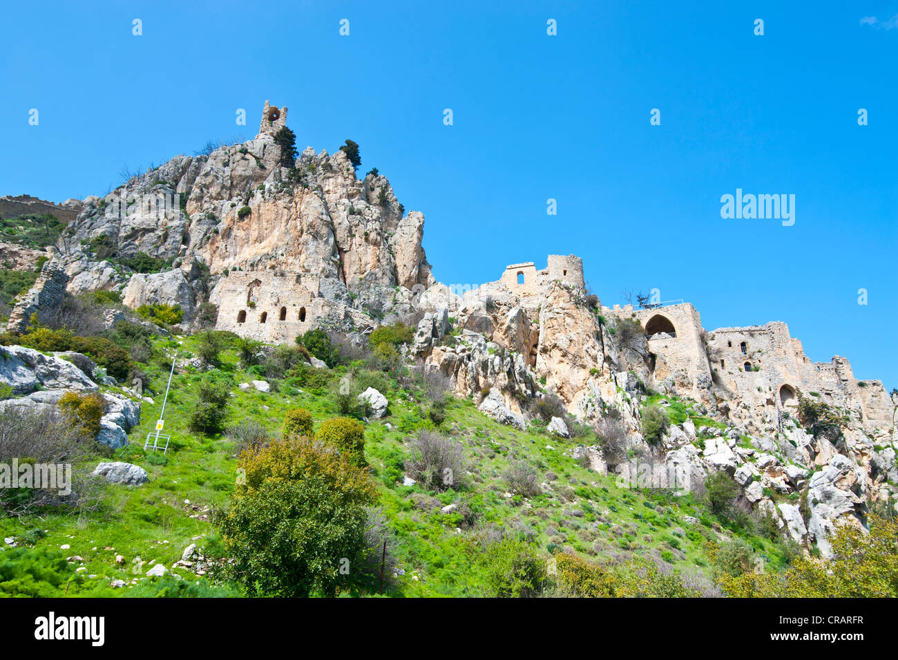 Castello dei Crociati di San Hilarion, parte turca di Cipro Foto Stock