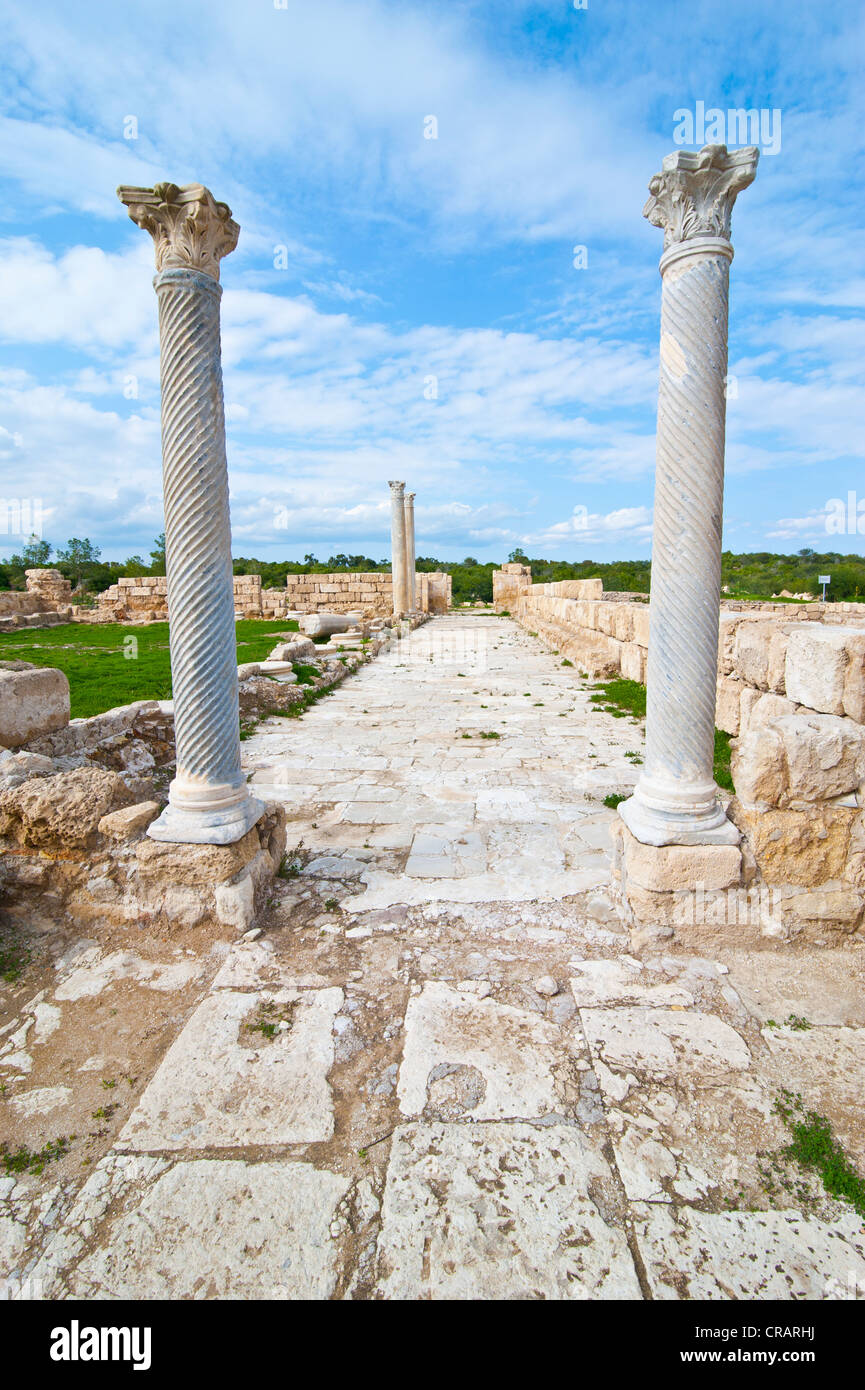 Il sito archeologico romano dei salami, parte turca di Cipro Foto Stock