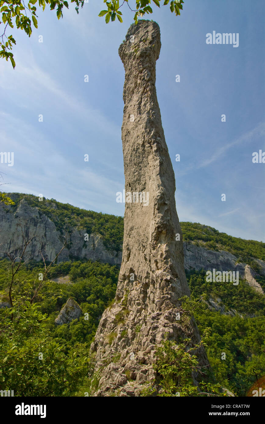 Formazione di roccia in Ucka Canyon, Istria, Croazia, Europa Foto Stock