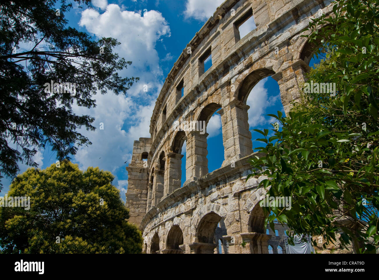 Arena di Pola, un anfiteatro romano, Istria, Croazia, Europa Foto Stock