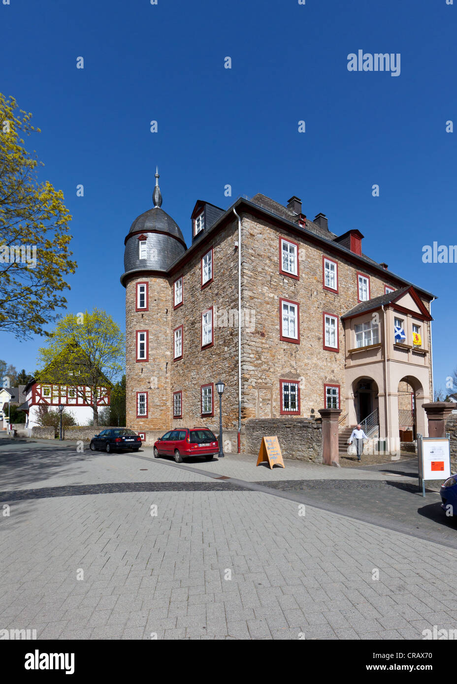 Schloss Werdorf Castello, Asslar, Lahn-Dill-Kreis distretto, Hesse, Germania, Europa PublicGround Foto Stock