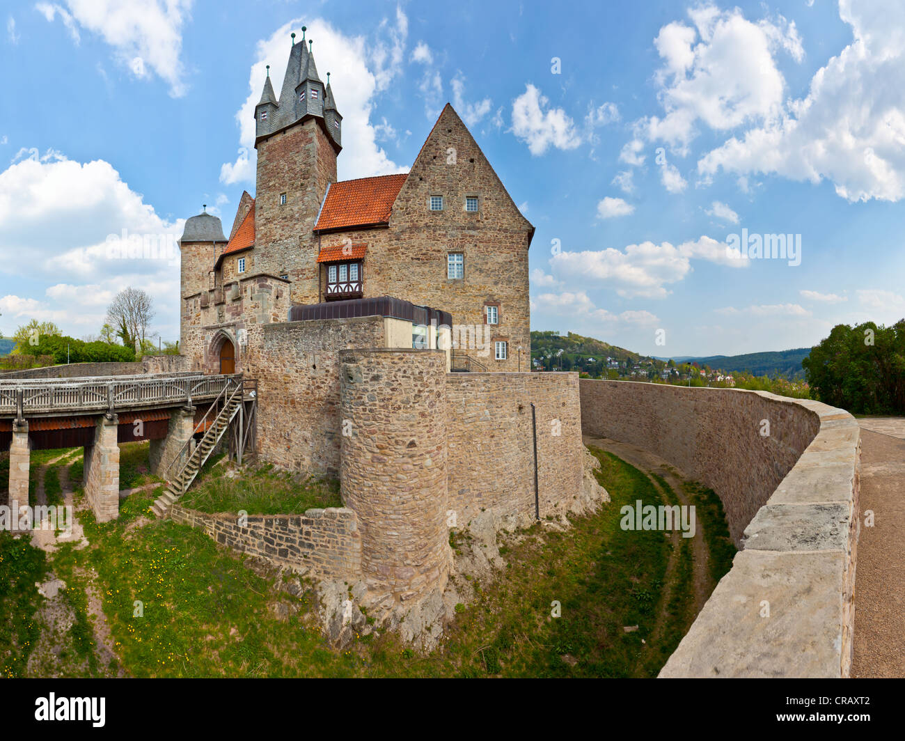 Spangenberg Castello, Spangenberg, Schwalm Eder distretto, Hesse, Germania, Europa PublicGround Foto Stock