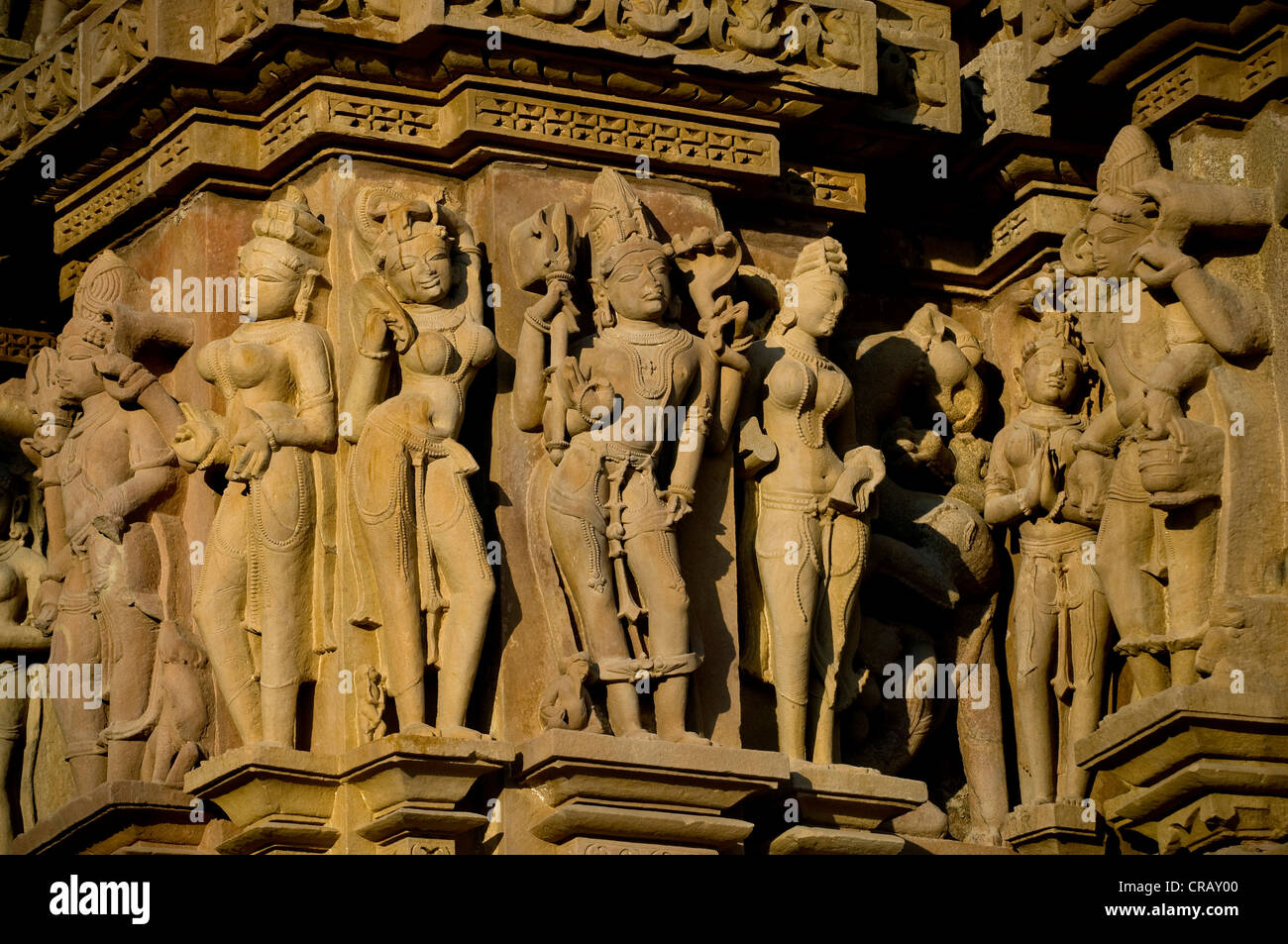 Kandariya Mahadev Temple, Khajuraho Gruppo di Monumenti Patrimonio dell'Umanità UNESCO, Madhya Pradesh, India, Asia Foto Stock