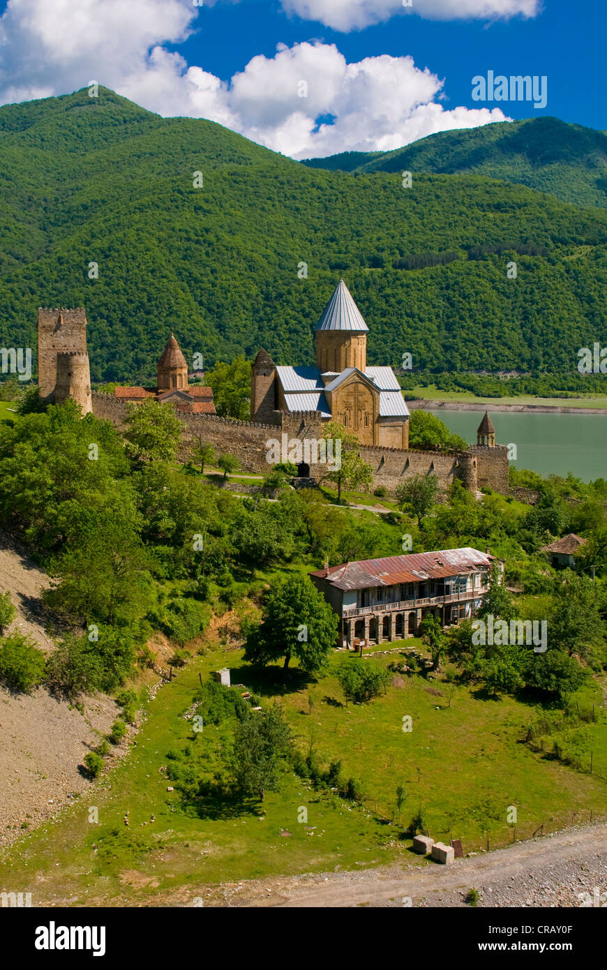 Monastero fortezza, Monastero di Alaverdi, Kakheti, Georgia, nel Caucaso Foto Stock