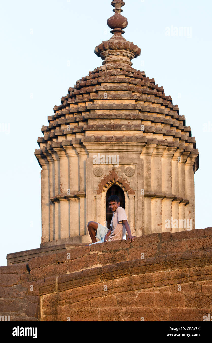 Tempio di terracotta, Bishnupur, Bankura distretto, West Bengal, India, Asia Foto Stock