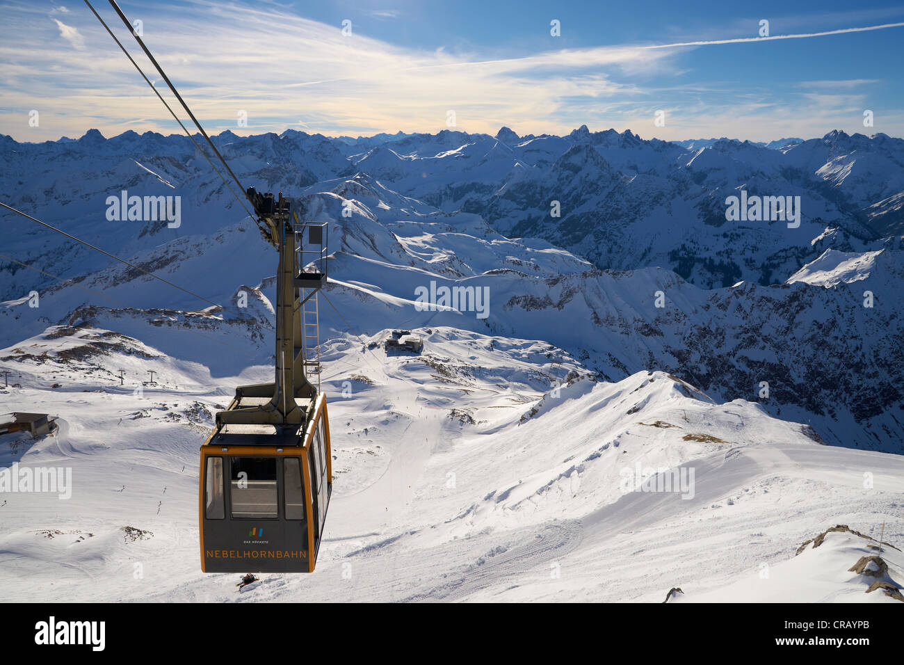 Sezione di picco del picco di Nebelhorn funicolare Foto Stock
