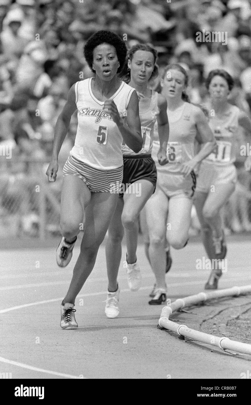 Robin Campbell competono al 1980 Noi pista olimpica e sperimentazioni in campo Foto Stock