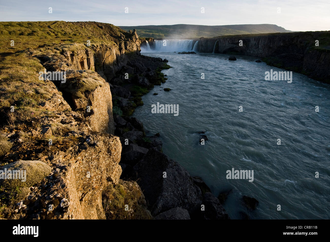 La cascata di Goðafoss a Myvatn, Nord Islanda, Islanda, Europa Foto Stock