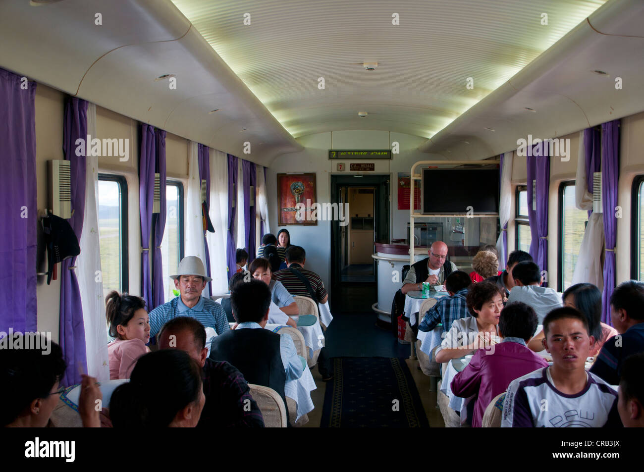 In treno da Lhasa a Chengdu, Tibet, Asia Foto Stock