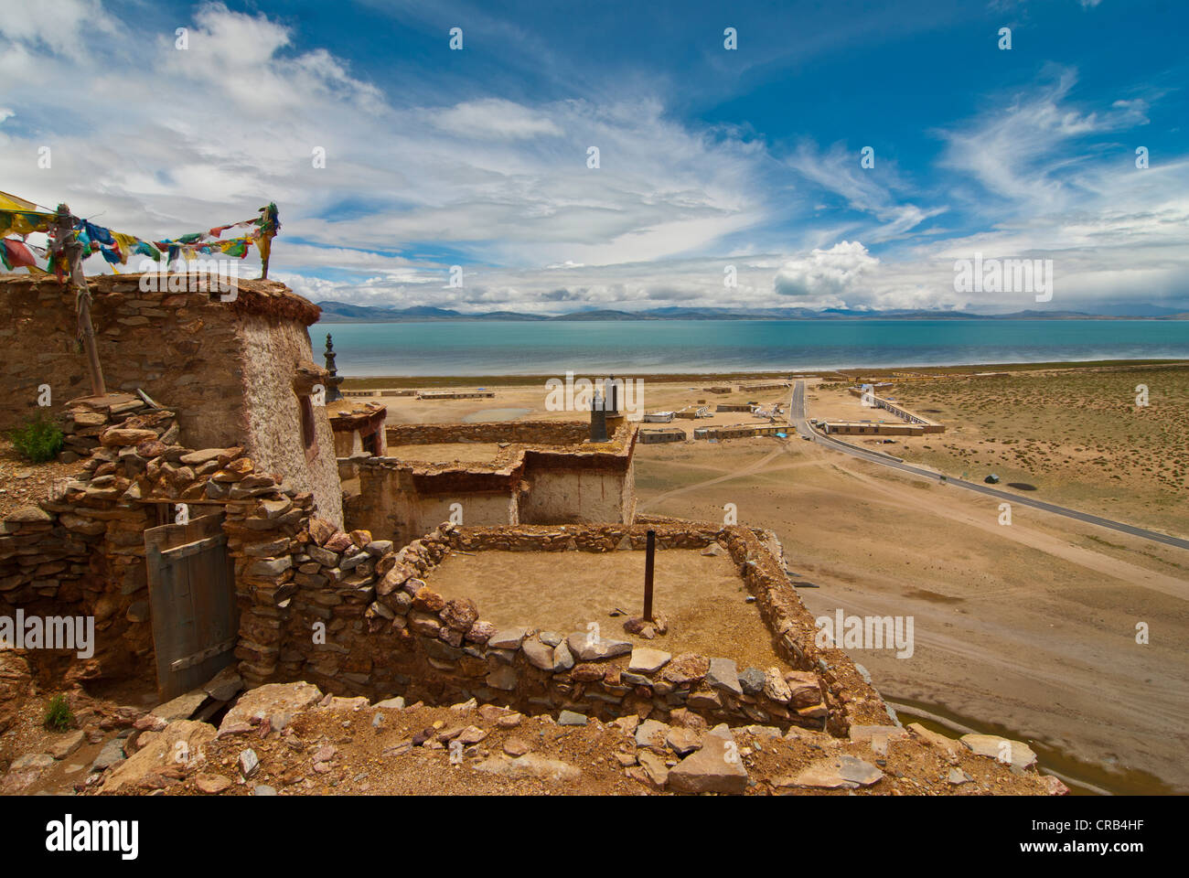 Chiu Monastero a lago Manasarovar, West Tibet Tibet, Asia Foto Stock