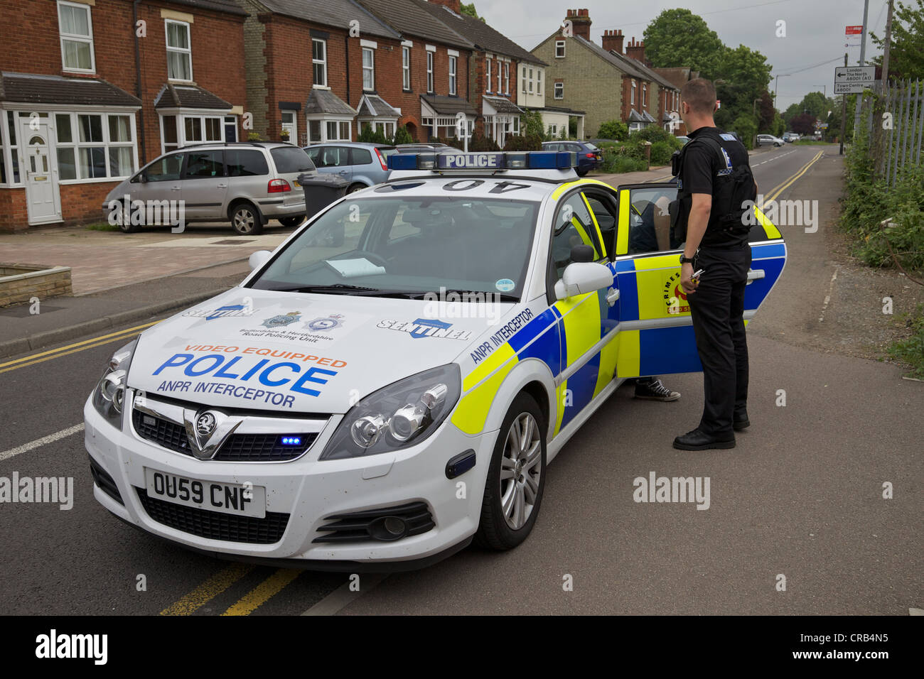 Una macchina della polizia con il riconoscimento automatico del numero di targa attrezzature (ANPR) Inghilterra England Foto Stock