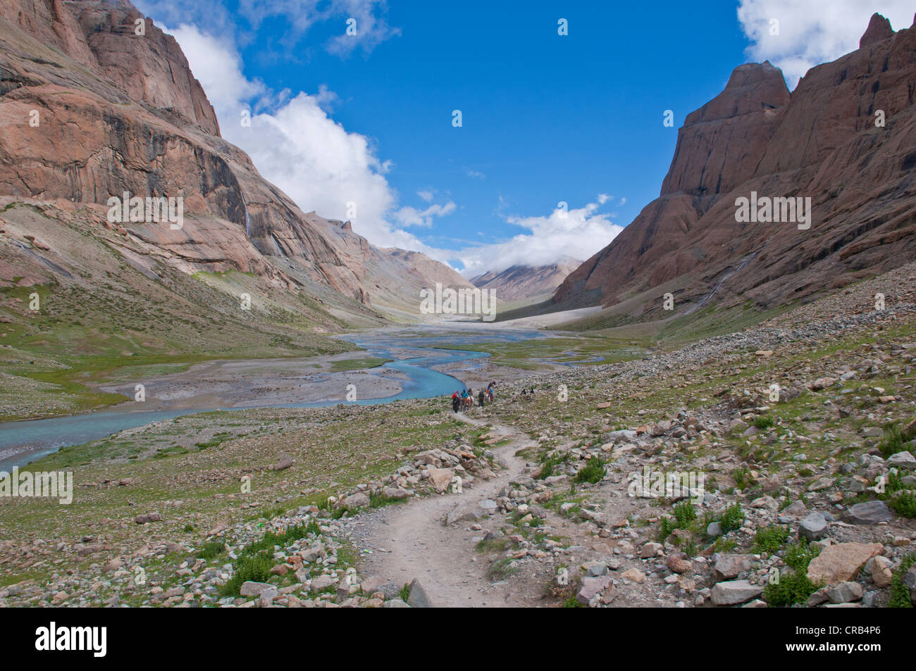 Kailash Kora pellegrinaggio sentiero, Tibet occidentale, Tibet, Asia Foto Stock