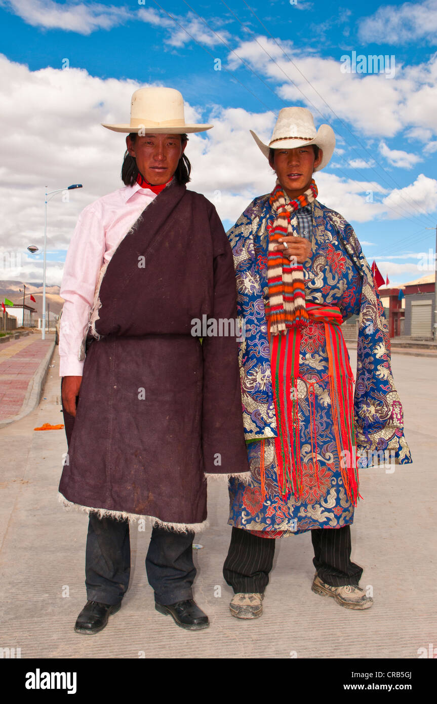 Tradizionale festa della tribù in Gerze, Tibet occidentale, Asia Foto Stock