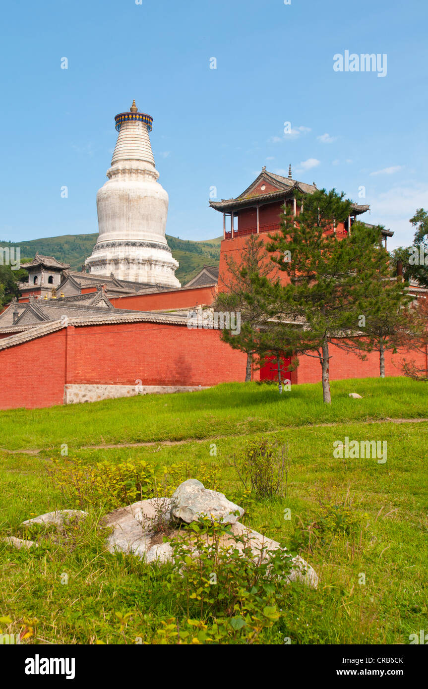 Wutai Shan sito monastico, monte Wutai, Sito Patrimonio Mondiale dell'Unesco, Shanxi, Cina e Asia Foto Stock