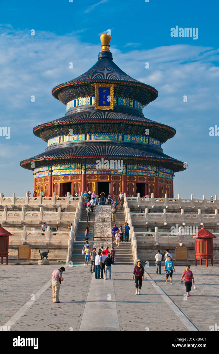 La sala di preghiera per i buoni raccolti e il Tempio del Paradiso, Sito Patrimonio Mondiale dell'Unesco, Pechino, Cina e Asia Foto Stock