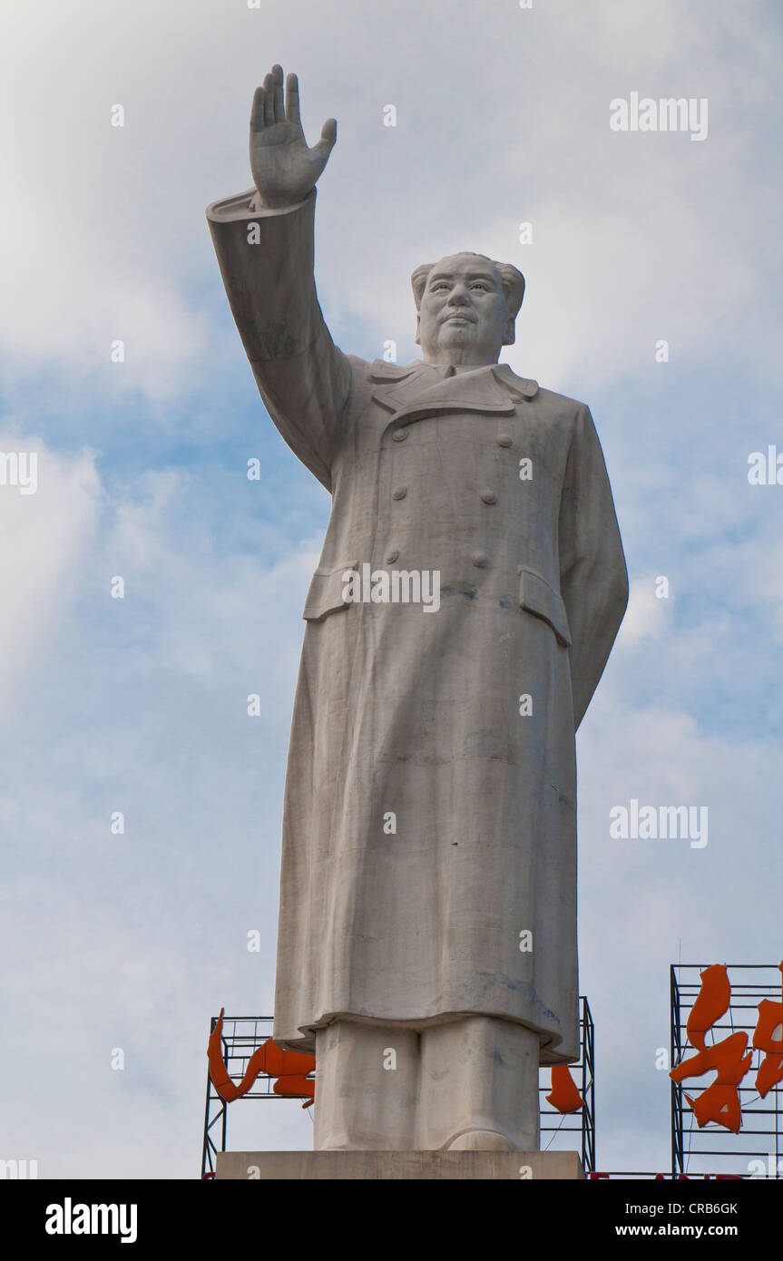 Statua di Mao Tse Tung, Dandong, Liaoning, Cina e Asia Foto Stock