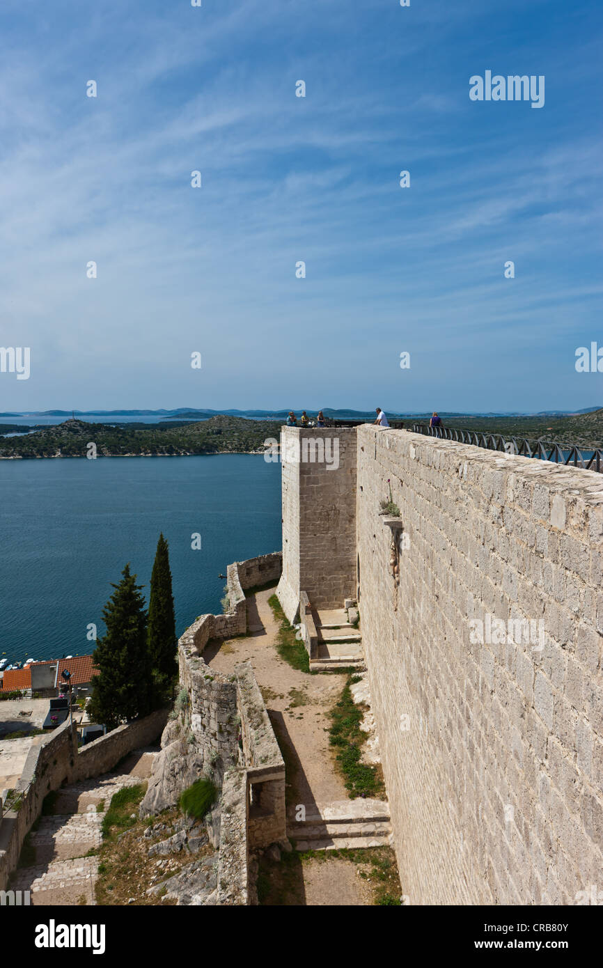 Castello di Sibenik, Dalmazia centrale, Dalmazia, costa adriatica, Croazia, Europa PublicGround Foto Stock