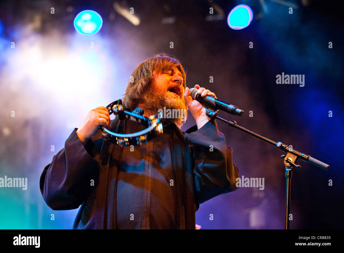 Il cantante e frontman Ebbot Lundberg dalla band svedese la colonna sonora della nostra vita performing live all'Heitere Open Air Foto Stock
