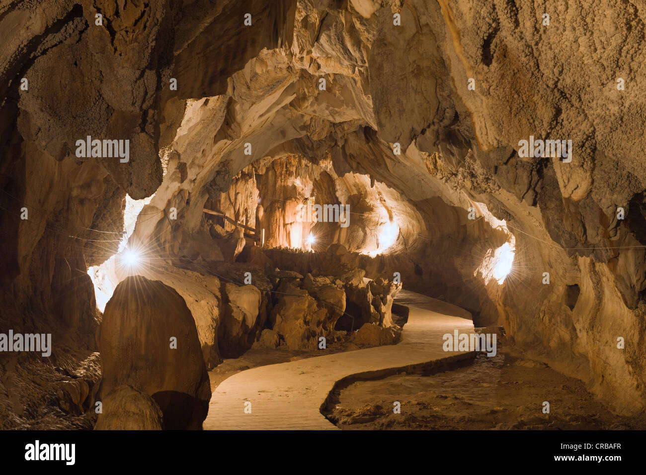 Chang grotta stalattitica, o grotta di calcare nel carso formazioni rocciose, Vang Vieng, Vientiane, Laos, Indocina, Asia Foto Stock