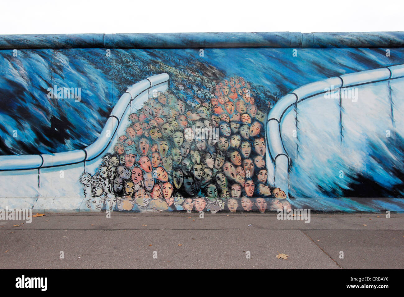 East Side Gallery di Berlino l'arte al muro di Berlino, Germania, Europa Foto Stock
