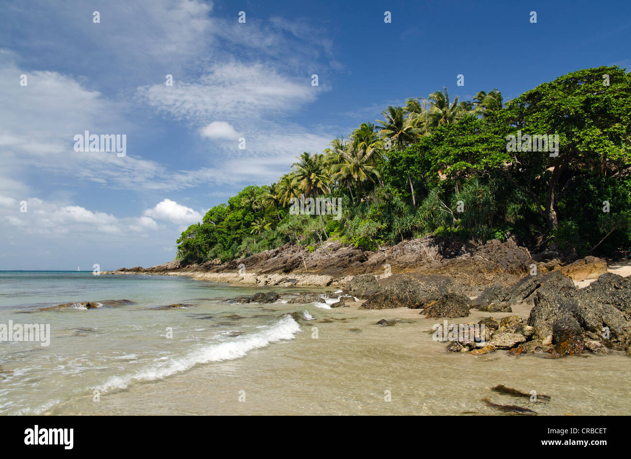 Costa, Palm Beach, Klong Nin Beach, Ko Lanta island, Krabi, Thailandia, Sud-est asiatico Foto Stock