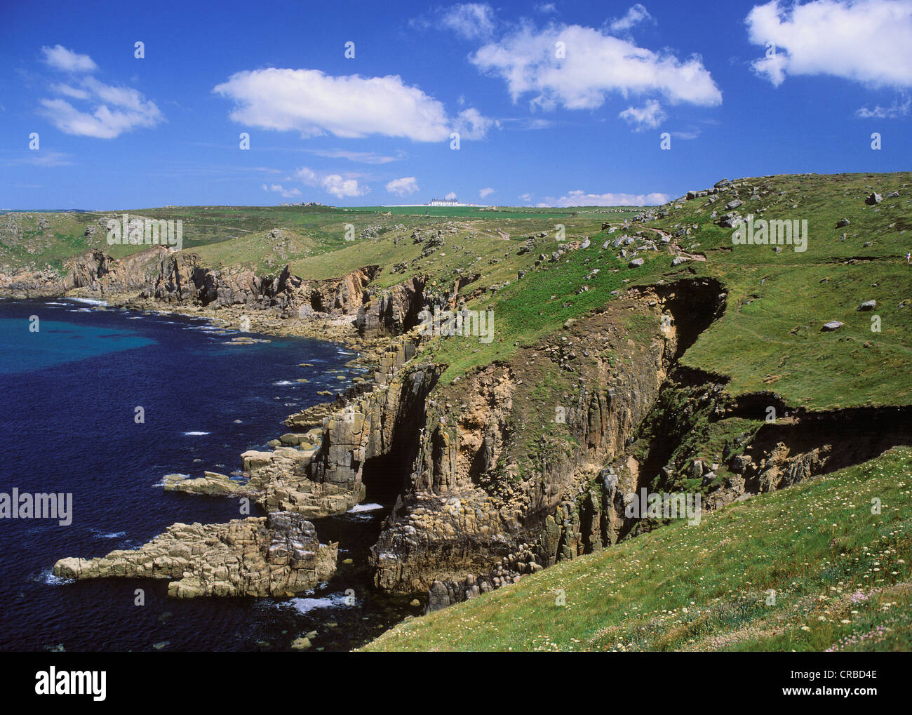 Cliff, Land's End, Cornwall, England, Regno Unito, Europa Foto Stock